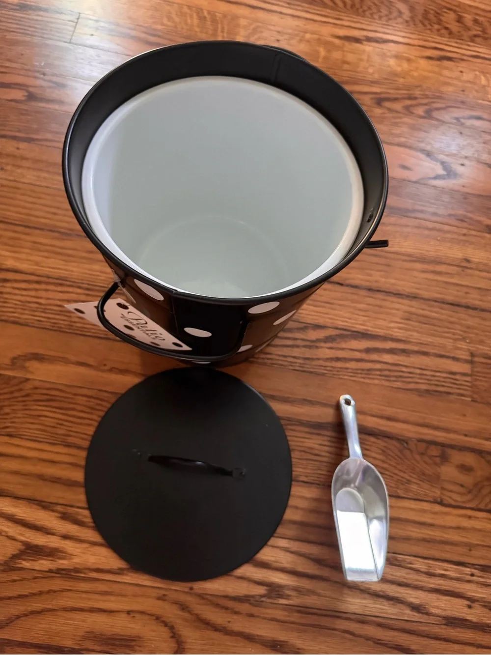 Polka Dot Ice Bucket with Silver Scoop - Home Dining